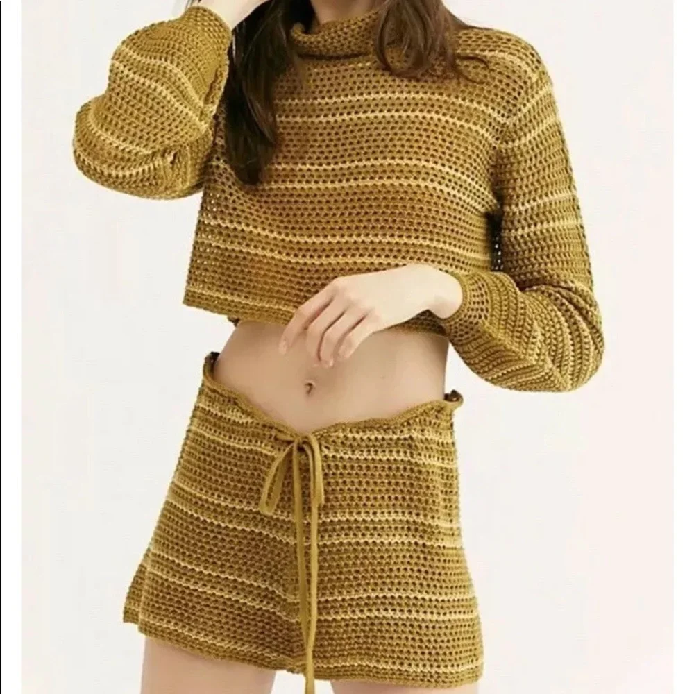 NEW Free People Montauk Dunes Set Shorts & Top Z122-7